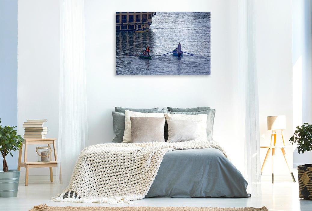 Premium Textil-Leinwand Fluss-Verkäufer auf dem Nil