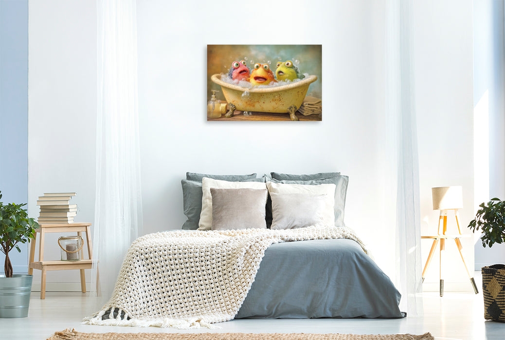 Premium Textil-Leinwand Badewannen Freaks