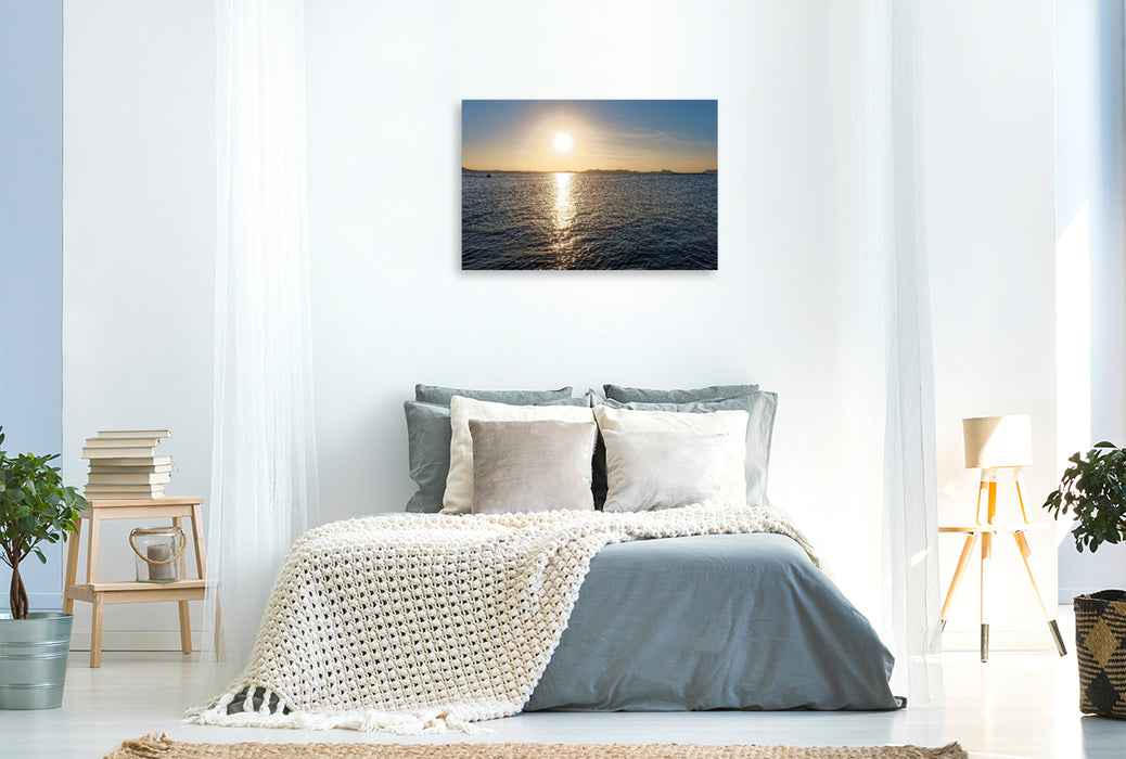Premium Textil-Leinwand Sonnenaufgang über dem Nassersee
