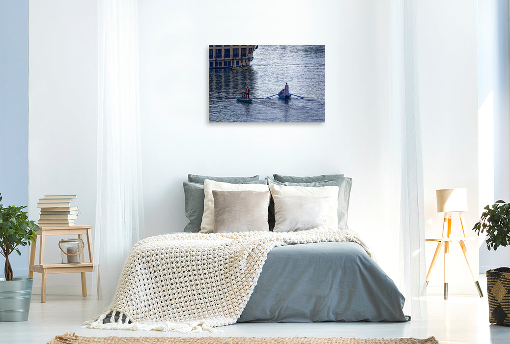 Premium Textil-Leinwand Fluss-Verkäufer auf dem Nil