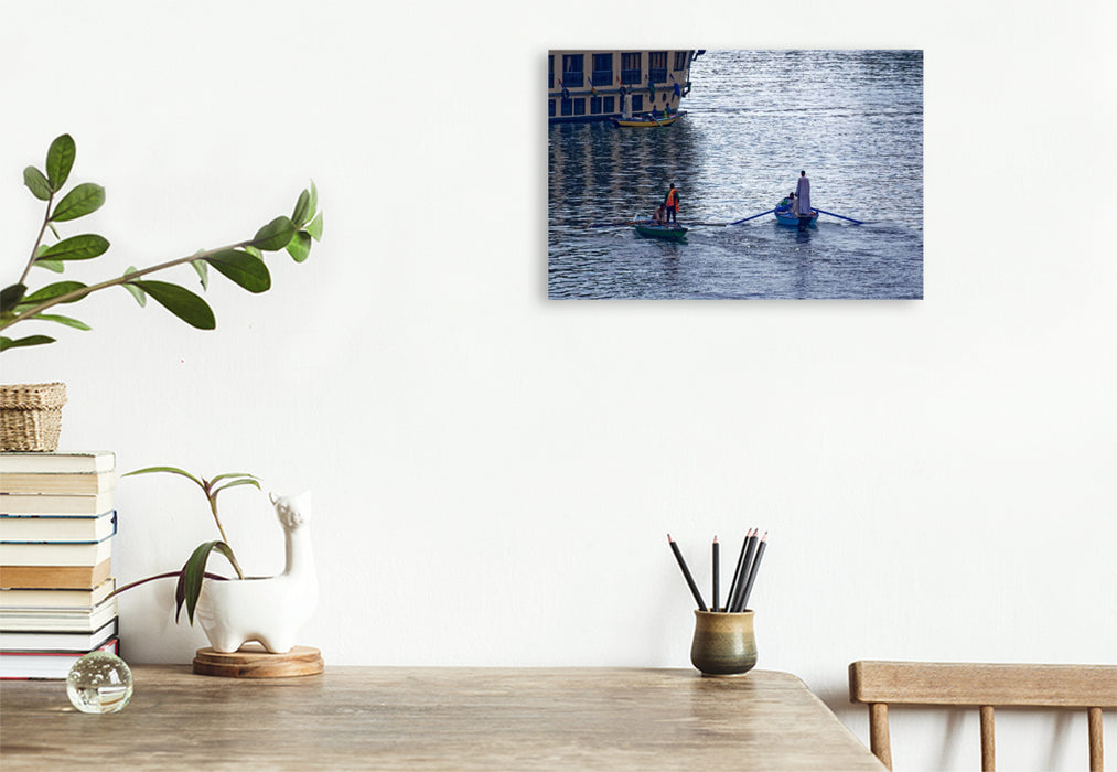 Premium Textil-Leinwand Fluss-Verkäufer auf dem Nil