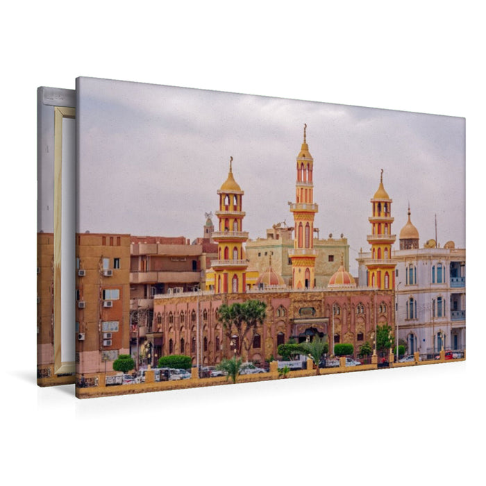 Premium Textil-Leinwand Moschee am Ufer des Nils