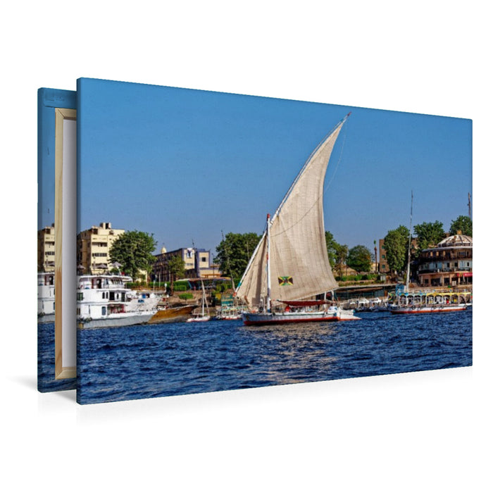 Premium Textil-Leinwand Feluke auf dem Nil