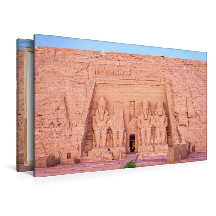 Premium Textil-Leinwand Großer Tempel Ramses II. bei Tagesanbruch (Abu Simbel)