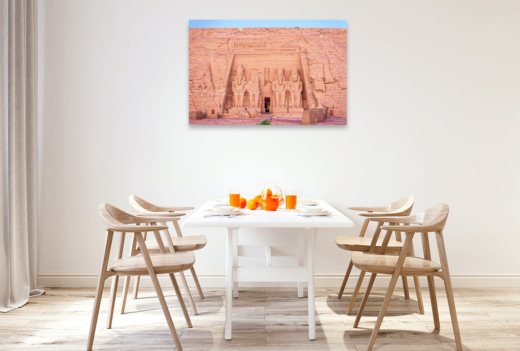 Premium Textil-Leinwand Großer Tempel Ramses II. bei Tagesanbruch (Abu Simbel)