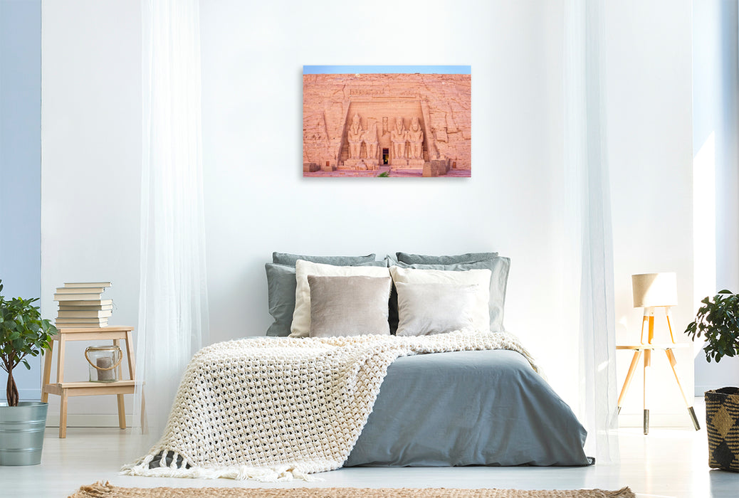 Premium Textil-Leinwand Großer Tempel Ramses II. bei Tagesanbruch (Abu Simbel)