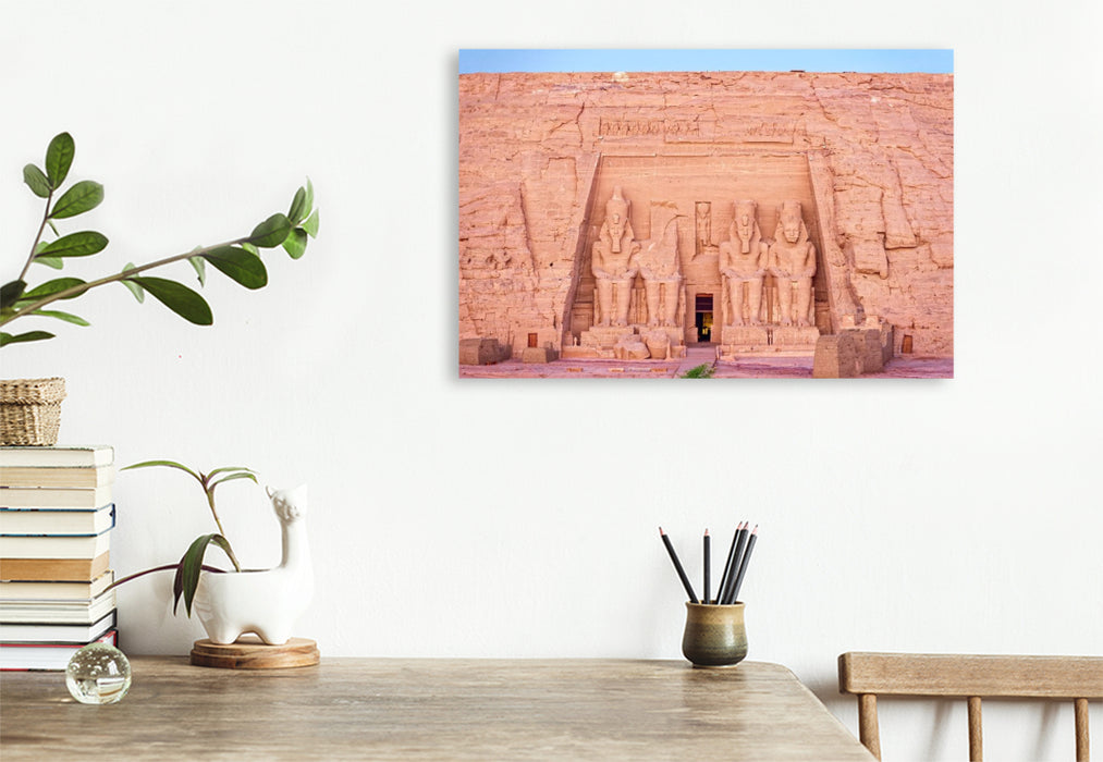 Premium Textil-Leinwand Großer Tempel Ramses II. bei Tagesanbruch (Abu Simbel)