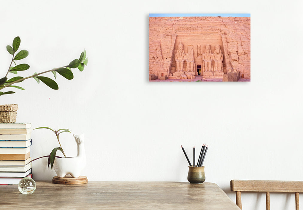 Premium Textil-Leinwand Großer Tempel Ramses II. bei Tagesanbruch (Abu Simbel)