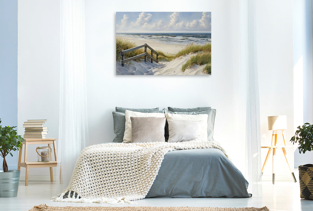 Premium Textil-Leinwand Pfad zum Meer