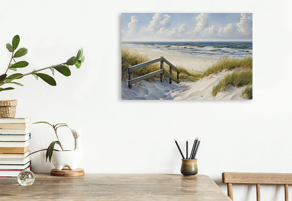 Premium Textil-Leinwand Pfad zum Meer