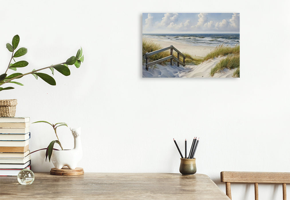 Premium Textil-Leinwand Pfad zum Meer
