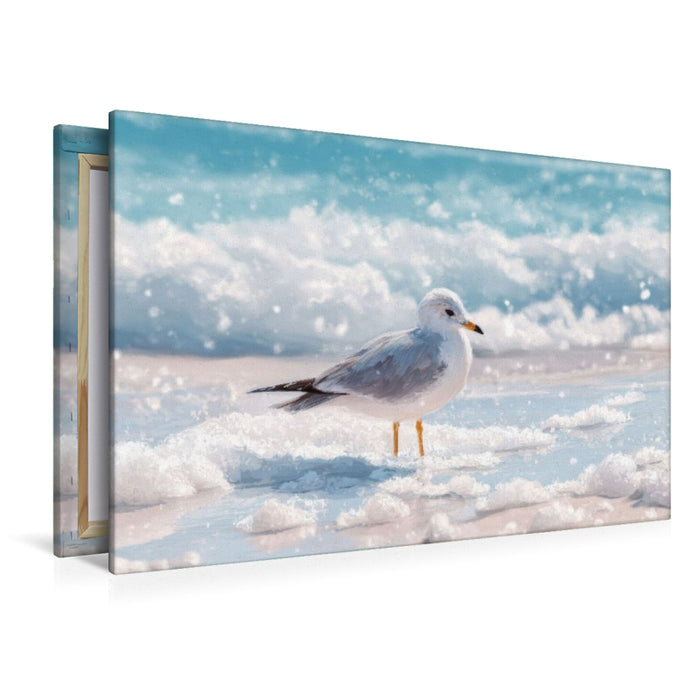 Premium Textil-Leinwand Seemöwe