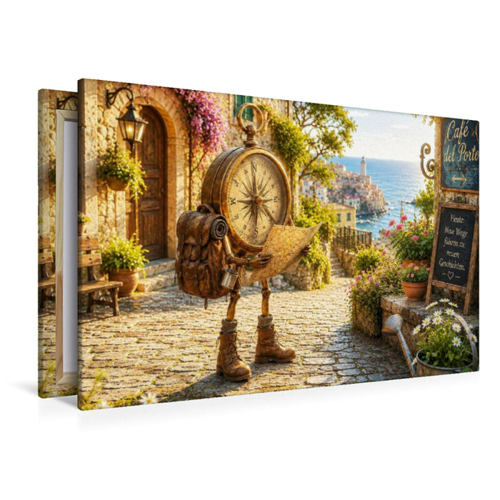 Premium Textil-Leinwand Kompass des Herzens