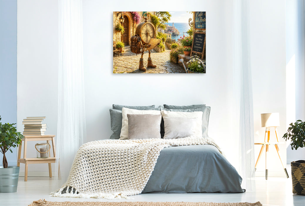 Premium Textil-Leinwand Kompass des Herzens