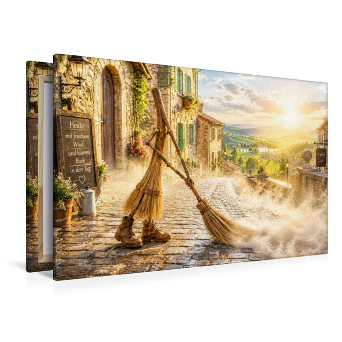 Premium Textil-Leinwand Jeder Besenstrich zählt