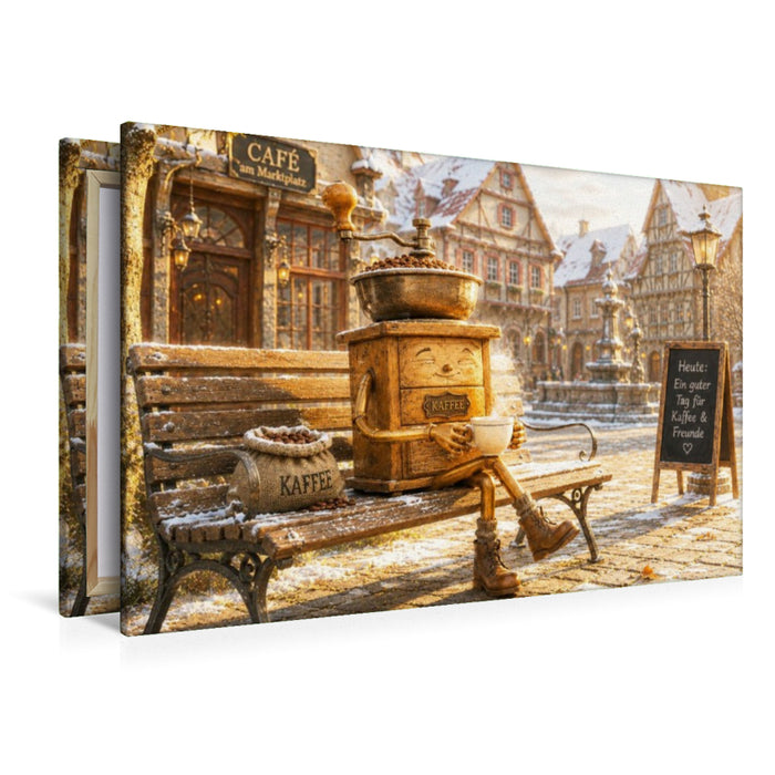 Premium Textil-Leinwand Feiner Bohnenzauber