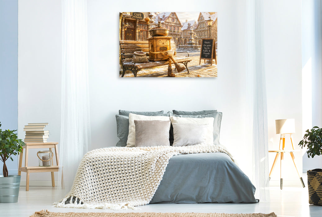 Premium Textil-Leinwand Feiner Bohnenzauber