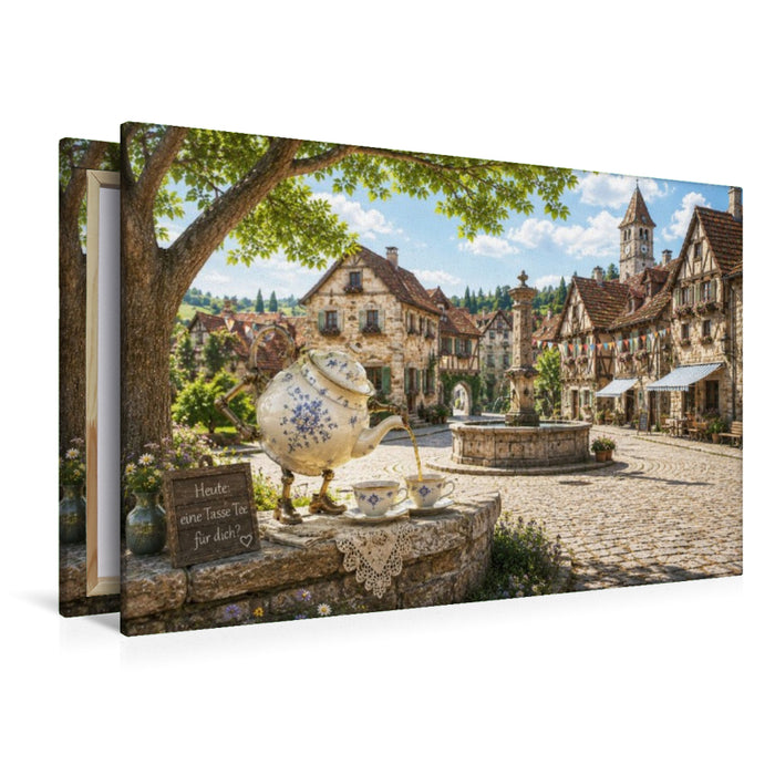 Premium Textil-Leinwand Eine Tasse Freundschaft
