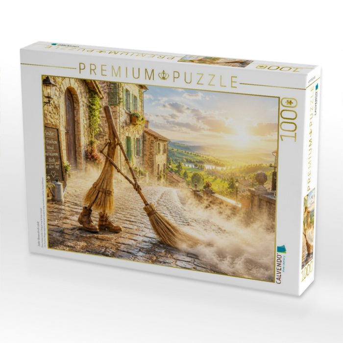 Jeder Besenstrich zählt - CALVENDO Foto-Puzzle'