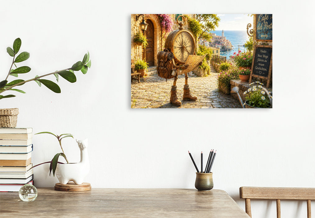 Premium Textil-Leinwand Kompass des Herzens