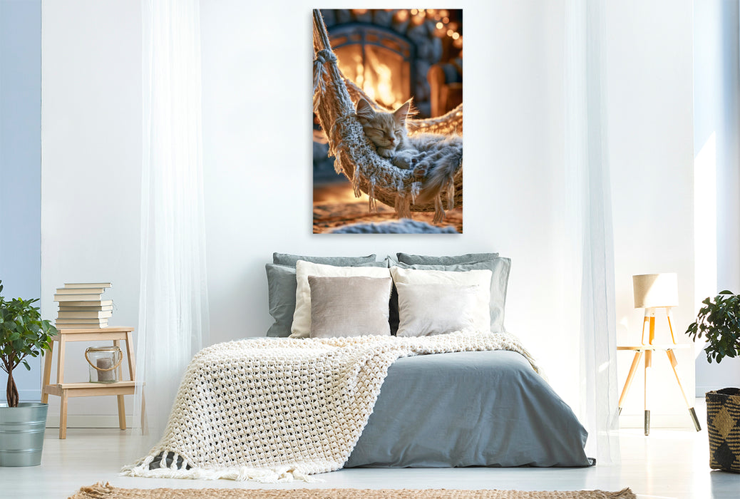 Premium Textil-Leinwand weihnchtszeit ist Kuschelzeit