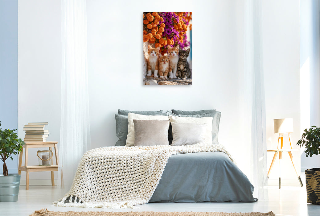Premium Textil-Leinwand Freundschaft hat vier Pfoten