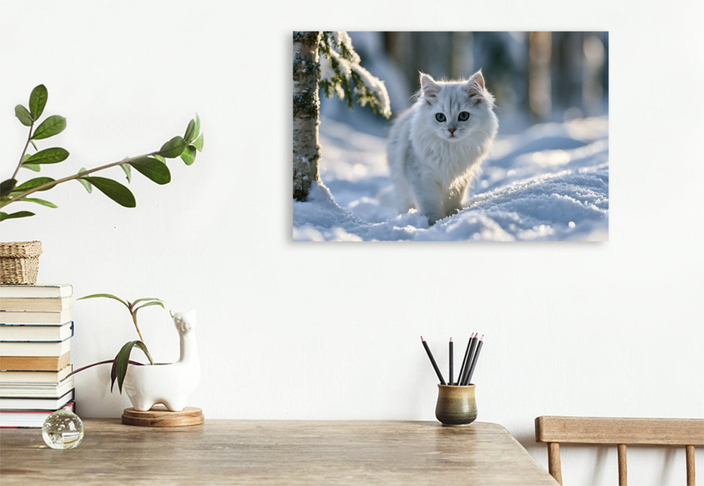 Premium Textil-Leinwand Schnee? Einfach zauberhaft.