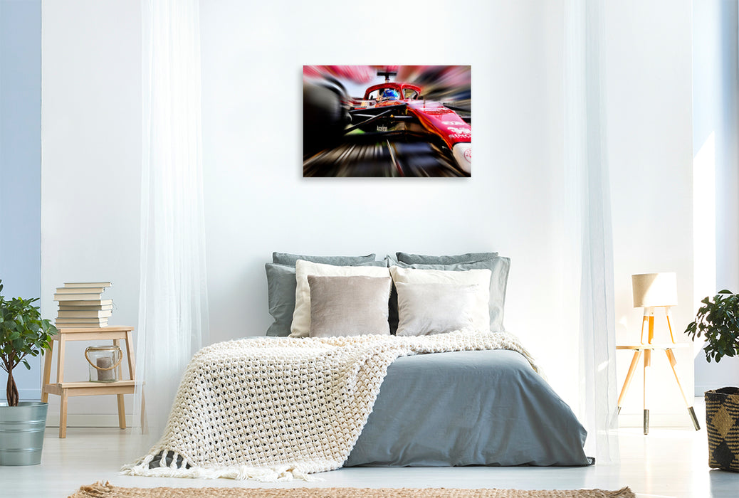 Premium Textil-Leinwand Der Finne Valtteri Bottas im Alfa Romeo F1