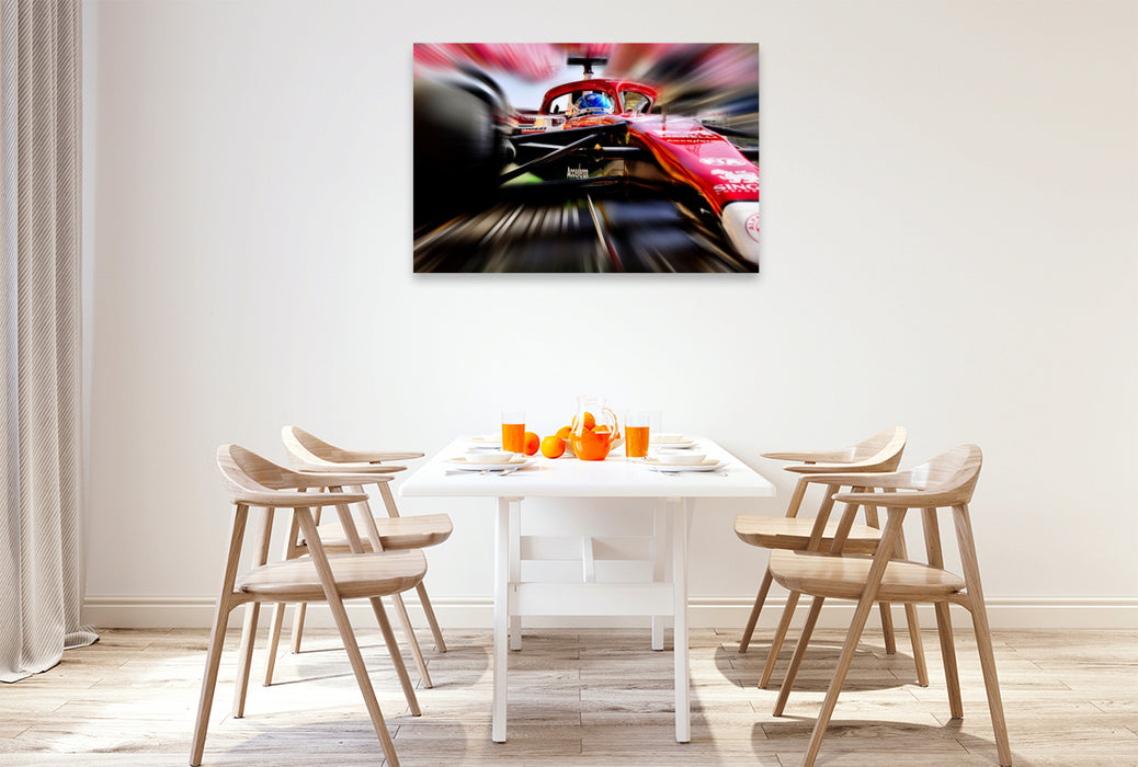 Premium Textil-Leinwand Der Finne Valtteri Bottas im Alfa Romeo F1