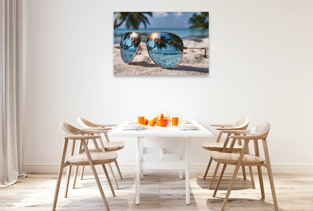 Premium Textil-Leinwand Erste Sonnenstrahlen