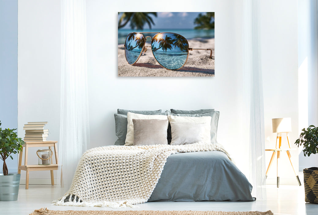 Premium Textil-Leinwand Erste Sonnenstrahlen