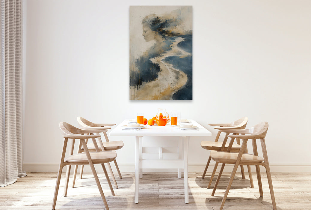 Premium Textil-Leinwand Fluss der Gedanken