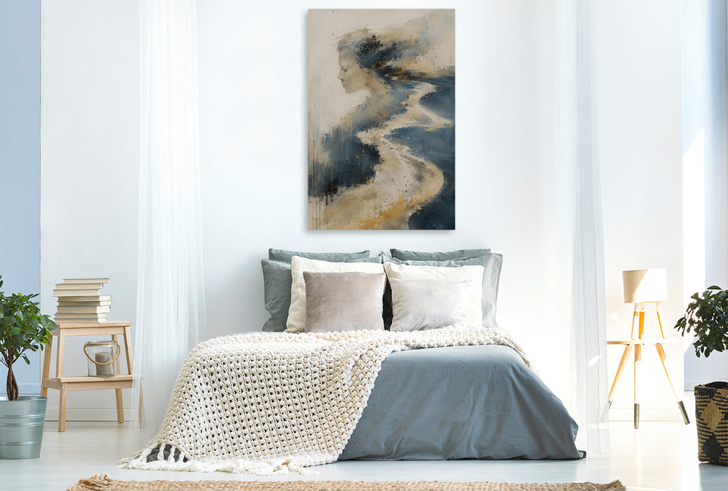 Premium Textil-Leinwand Fluss der Gedanken
