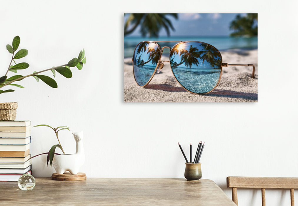 Premium Textil-Leinwand Erste Sonnenstrahlen