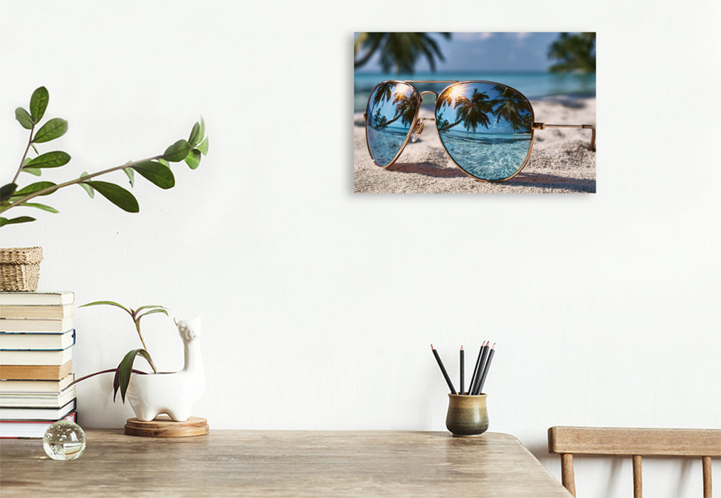 Premium Textil-Leinwand Erste Sonnenstrahlen