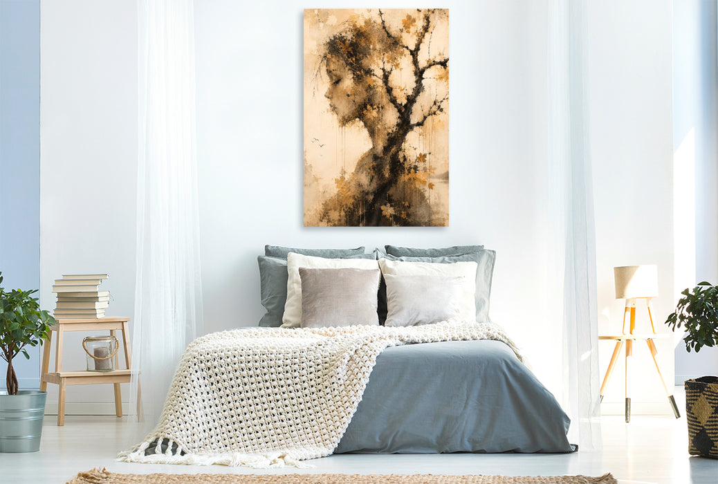 Premium Textil-Leinwand Verwurzelt