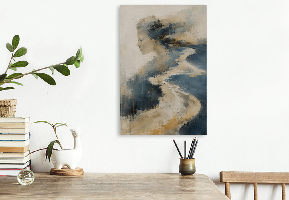 Premium Textil-Leinwand Fluss der Gedanken
