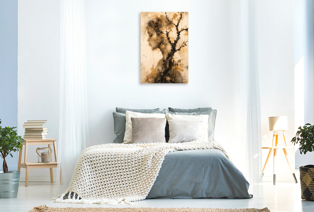 Premium Textil-Leinwand Verwurzelt