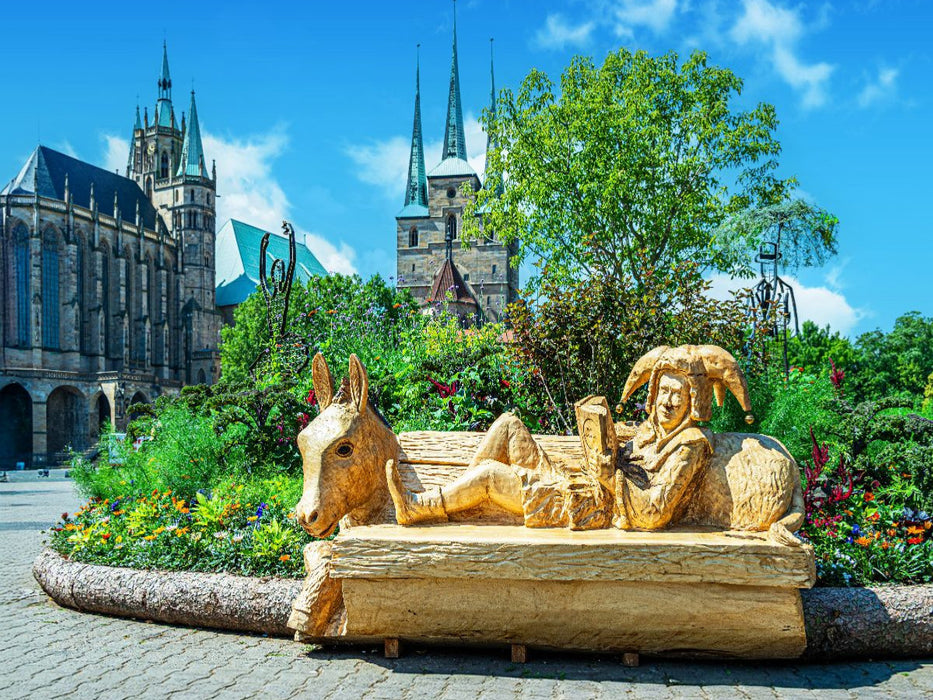Der Domplatz mit Mariendom, St. Severi und - Till Eulenspiegel - CALVENDO Foto-Puzzle'