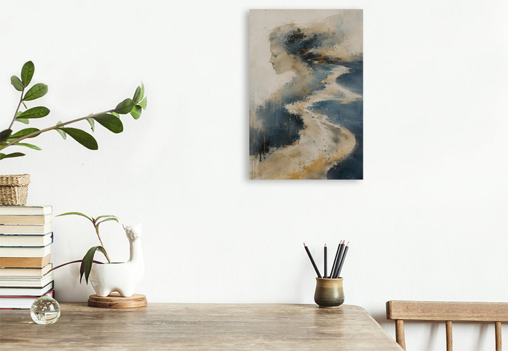 Premium Textil-Leinwand Fluss der Gedanken