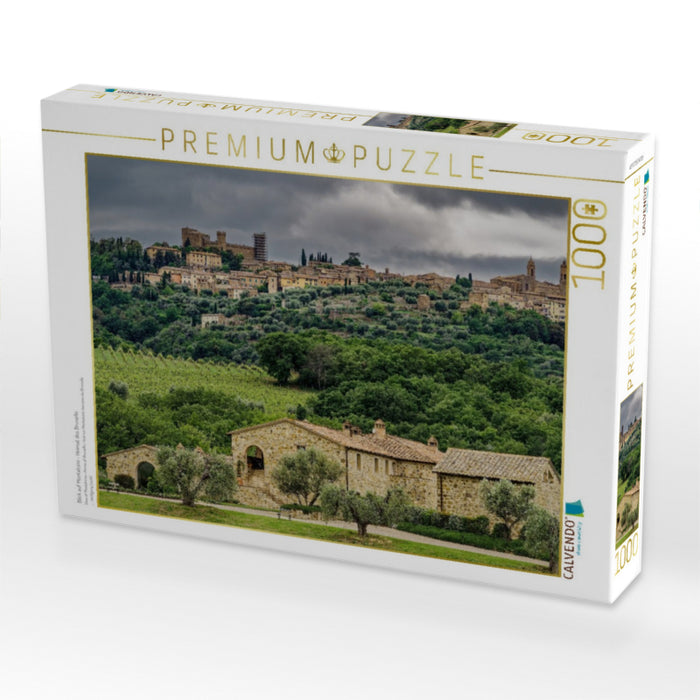 Blick auf Montalcino - Heimat des Brunello - CALVENDO Foto-Puzzle'