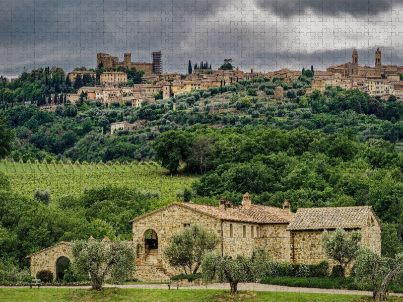Blick auf Montalcino - Heimat des Brunello - CALVENDO Foto-Puzzle'