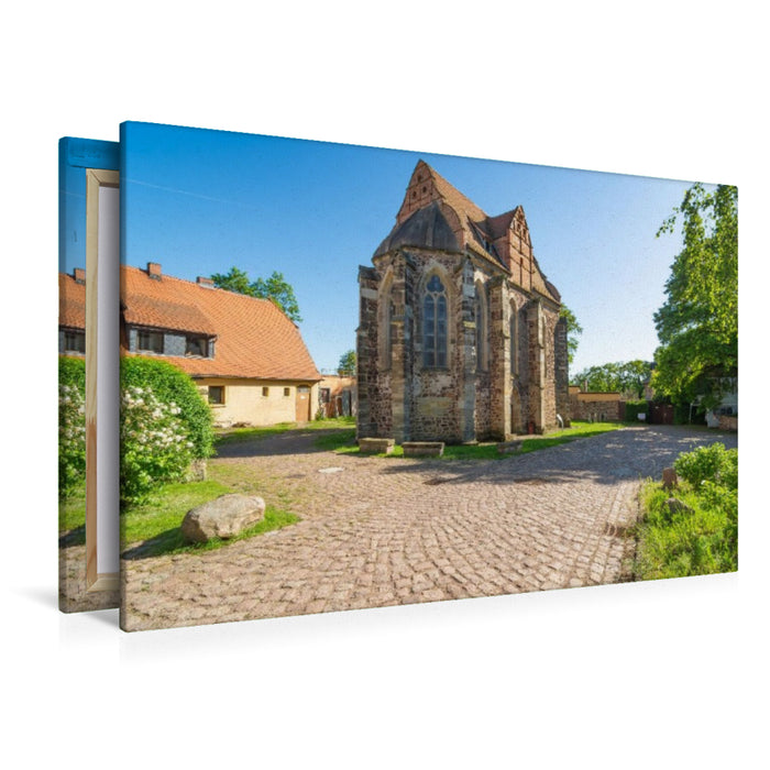 Premium Textil-Leinwand Templerkapelle in Mücheln-Wettin