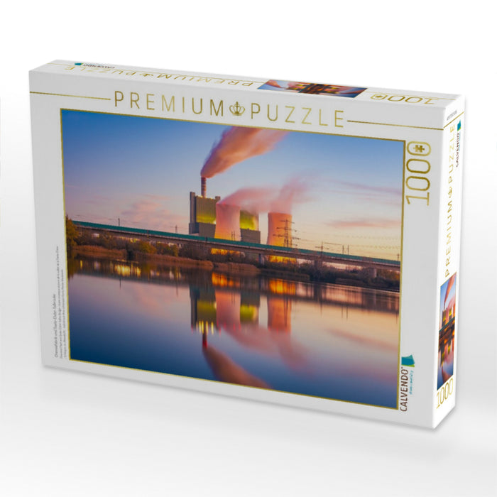Chemiefabrik und Saale-Elster-Talbrücke - CALVENDO Foto-Puzzle'