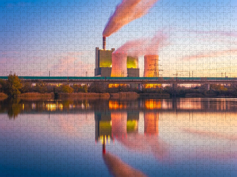 Chemiefabrik und Saale-Elster-Talbrücke - CALVENDO Foto-Puzzle'