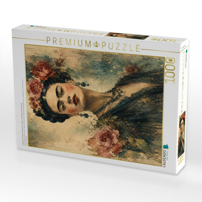 Elegantes Vintage-Frauenporträt – Boho mit zeitloser Ausstrahlung - CALVENDO Foto-Puzzle'