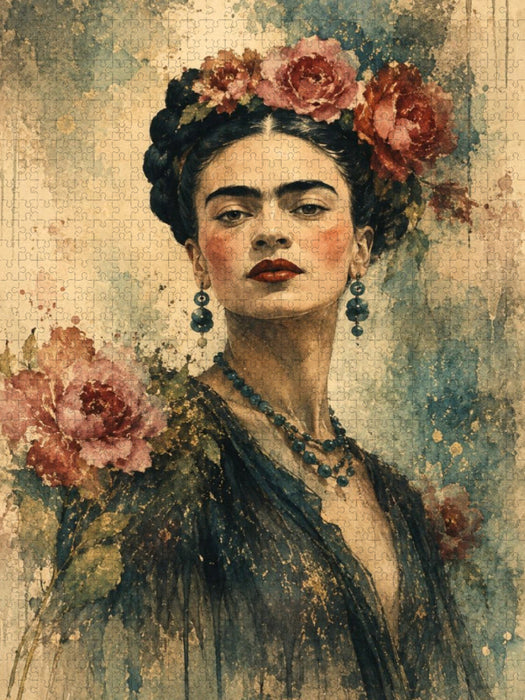 Elegantes Vintage-Frauenporträt – Boho mit zeitloser Ausstrahlung - CALVENDO Foto-Puzzle'
