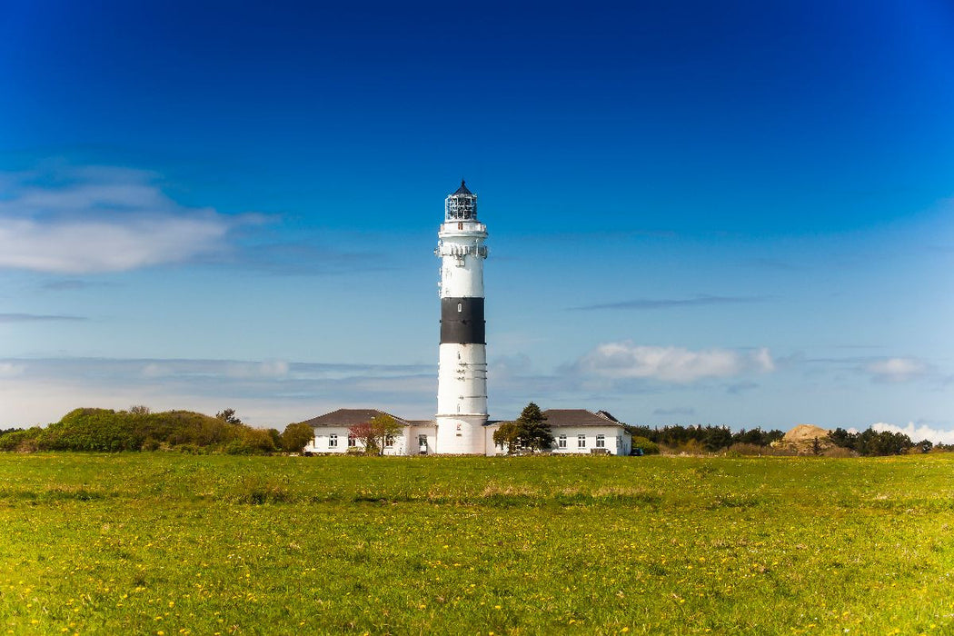 Premium Textil-Leinwand Der Leuchtturm Rotes Kliff bei Kampen auf Sylt