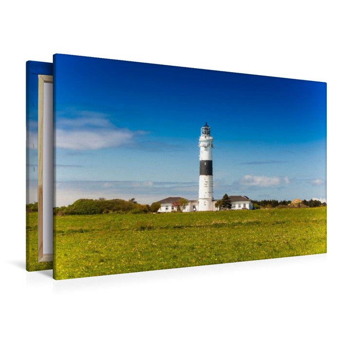 Premium Textil-Leinwand Der Leuchtturm Rotes Kliff bei Kampen auf Sylt