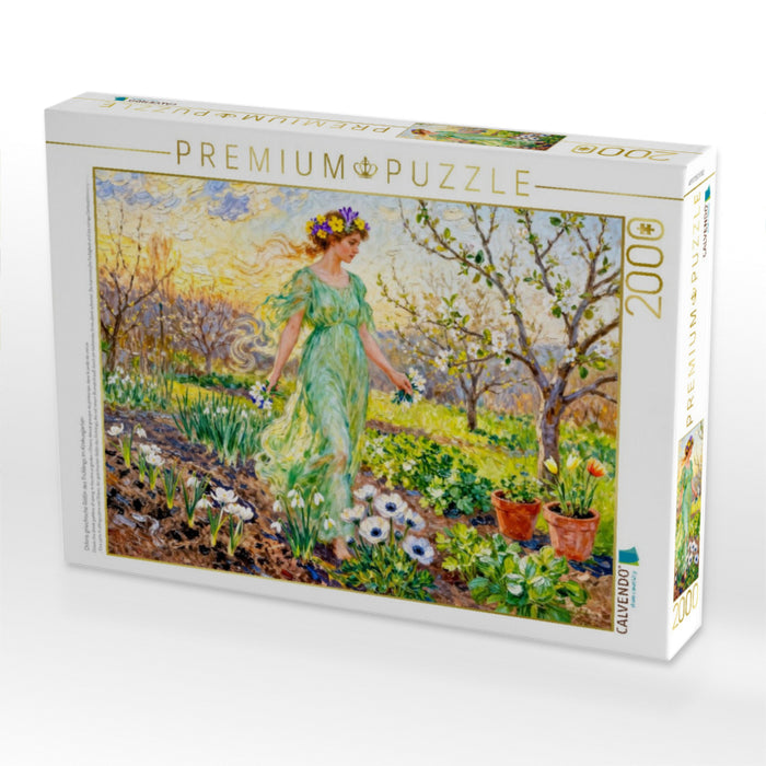 Chloris griechische Göttin des Frühlings im Krokusgarten - CALVENDO Foto-Puzzle'